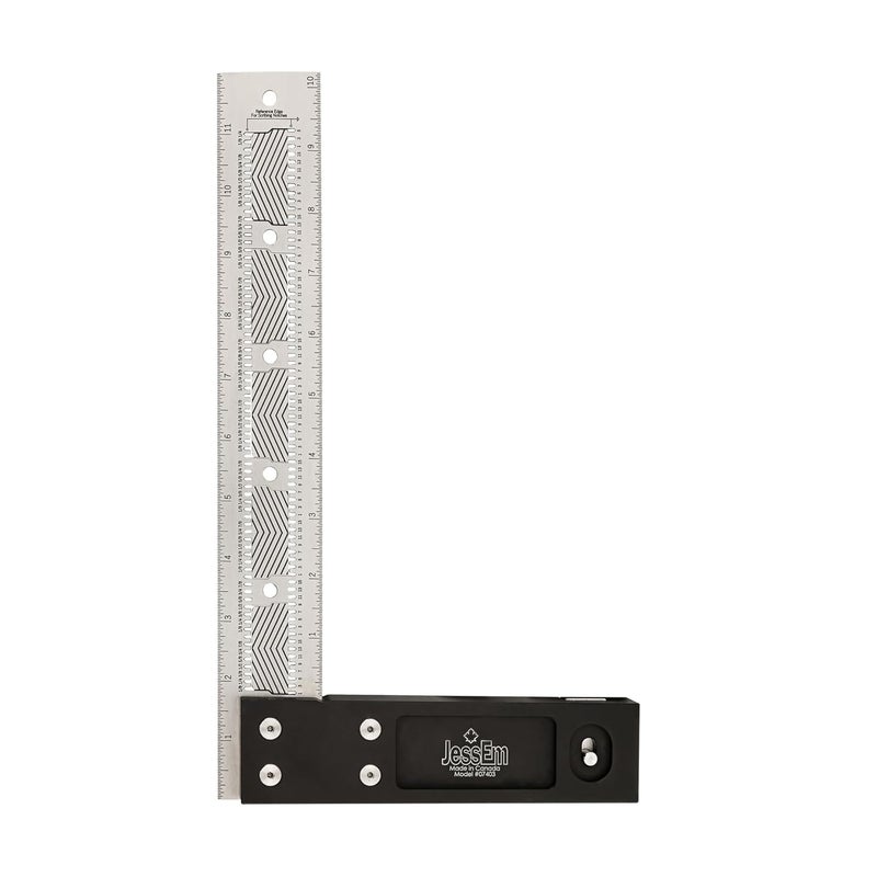 JessEm 07403 12 Inch Imperial Stainless Steel Precision Square for Woodworking and Cabinetry – Premium Measuring Tool Ruler with Patented Flex Grip Handle and Fade Resistant Laser-Etched Markings - Image 1